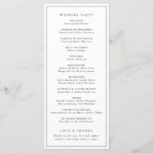 Programme Cérémonie de mariage avec blason de monogramme élé (Dos)