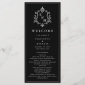 Programme Cérémonie de mariage avec blason de monogramme élé (Devant)