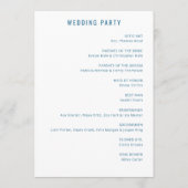 Programme Cérémonie de mariage bleu élégant (Dos)