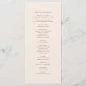 Programme Cérémonie de mariage bohème terracotta écriture fi (Dos)