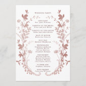 Programme Cérémonie de mariage botanique rose poussiéreuse r (Dos)