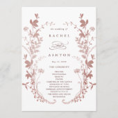 Programme Cérémonie de mariage botanique rose poussiéreuse r (Devant)