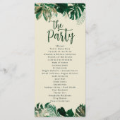 Programme Cérémonie de mariage chic avec feuillage tropical (Dos)