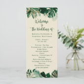 Programme Cérémonie de mariage chic avec feuillage tropical (Debout devant)