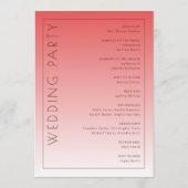 Programme Cérémonie de mariage corail élégant (Dos)