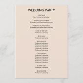 Programme Cérémonie de mariage côtière et élégante au bord d (Dos)