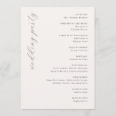 Programme Cérémonie de mariage Crème Élégante (Dos)