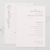 Programme Cérémonie de mariage Crème Élégante (Devant / Derrière)