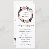 Programme Cérémonie de Mariage de couronnes florales violett (Devant / Derrière)