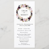 Programme Cérémonie de Mariage de couronnes florales violett (Devant)