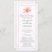 Programme Cérémonie de mariage de fleur d'orchidée d'aquarel (Devant / Derrière)