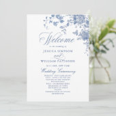 Programme Cérémonie de Mariage de Floral Bleu Victorien (Debout devant)