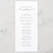 Programme Cérémonie de Mariage de Gris Classique Floral Cres (Dos)