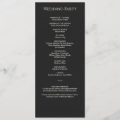 Programme Cérémonie de Mariage de monogramme Noir Noir Simpl (Dos)