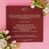 Programme Cérémonie de Mariage de Monogramme rouge de Crimso