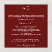 Programme Cérémonie de Mariage de Monogramme rouge de Crimso (Devant)