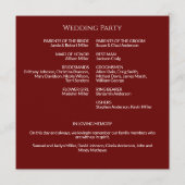 Programme Cérémonie de Mariage de Monogramme rouge de Crimso (Dos)