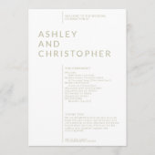 Programme Cérémonie de Mariage de Noms Isolés Vert Sage Simp (Devant)