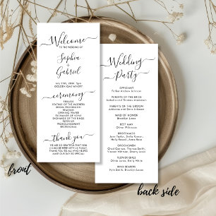 Programme Cérémonie de Mariage de script de calligraphie élé