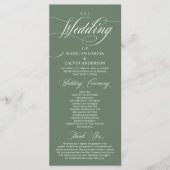 Programme Cérémonie de mariage Élégance Classique Ordre de r (Devant)