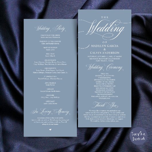 Programme Cérémonie de mariage Élégance Classique Ordre Merc