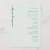 Programme Cérémonie de mariage Elegant Mint (Dos)