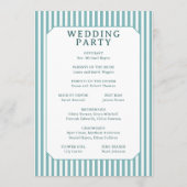 Programme Cérémonie de mariage élégante à rayures bleues (Dos)