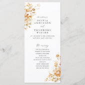 Programme Cérémonie de mariage élégante aux fleurs de terre  (Devant)