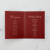 Programme Cérémonie de mariage élégante avec monogramme roug (Intérieur)