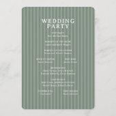 Programme Cérémonie de mariage élégante avec rayures vertes (Dos)