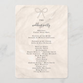 Programme Cérémonie de mariage élégante avec ruban de perle  (Dos)