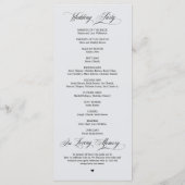 Programme Cérémonie de mariage élégante avec script gris déc (Dos)