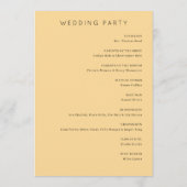 Programme Cérémonie de mariage élégante beige floral (Dos)