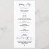 Programme Cérémonie de mariage élégante classique moderne (Dos)