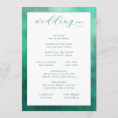 Programme Cérémonie de mariage élégante de teinte sarcelle (Dos)