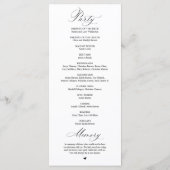 Programme Cérémonie de mariage élégante et classe moderne (Dos)