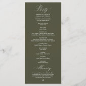 Programme Cérémonie de mariage élégante et moderne (Dos)