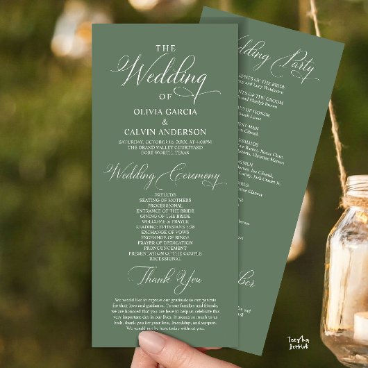 Programme Cérémonie de mariage élégante et moderne