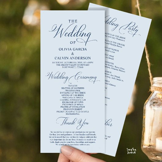 Programme Cérémonie de mariage élégante et moderne