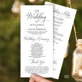 Programme Cérémonie de mariage élégante et moderne