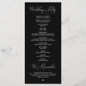Programme Cérémonie de mariage élégante et moderne (Dos)