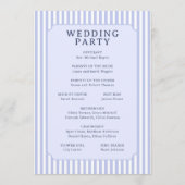 Programme Cérémonie de mariage élégante lavande et bleue (Dos)