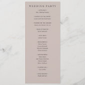 Programme Cérémonie de mariage élégante rose blush (Dos)