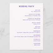 Programme Cérémonie de mariage élégante violette (Dos)