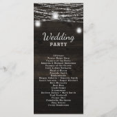 Programme Cérémonie de mariage en bois rustique et pot en gr (Dos)