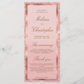 Programme Cérémonie de mariage en feuille de papier pailleté (Devant)