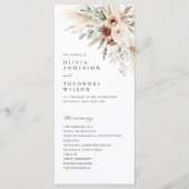 Programme Cérémonie de mariage floral avec herbe de Pampas B (Devant)