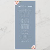 Programme Cérémonie de Mariage floral bleu-blanc moderne Dus (Dos)