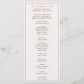 Programme Cérémonie de mariage Floral de conte de fées Rose (Dos)