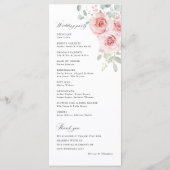 Programme Cérémonie de mariage floral rose carmin (Dos)